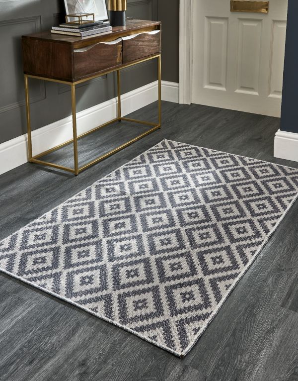 Slate Grey Aztec Rug